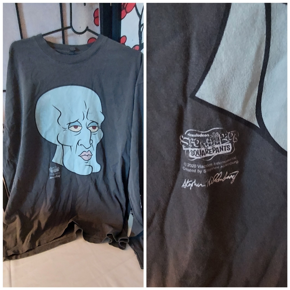 SpongeBob SquarePants Squidward Gray Graphic Tee